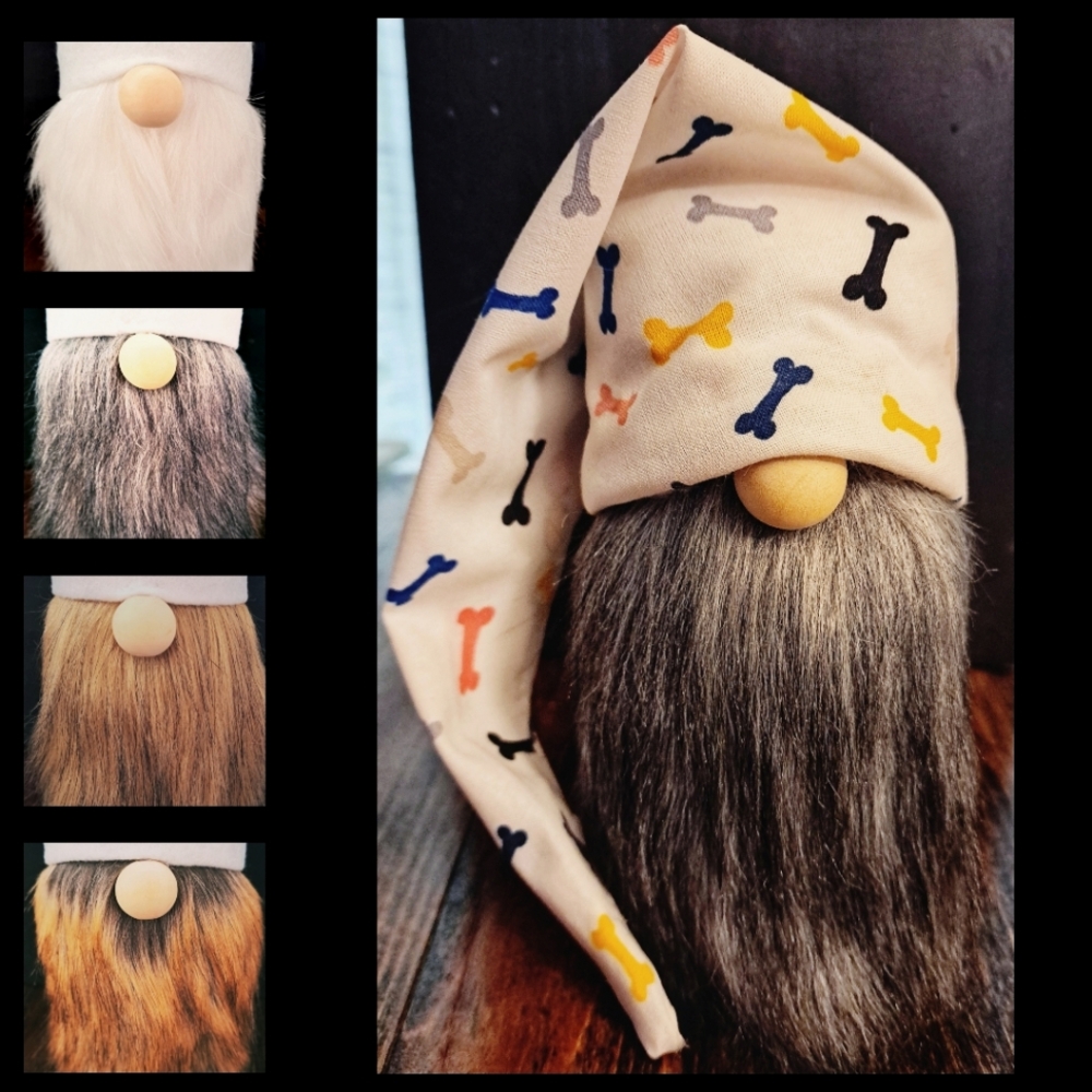 Dog Bone Gnome | Bones Hat with Choice of Bearded Gnome Body